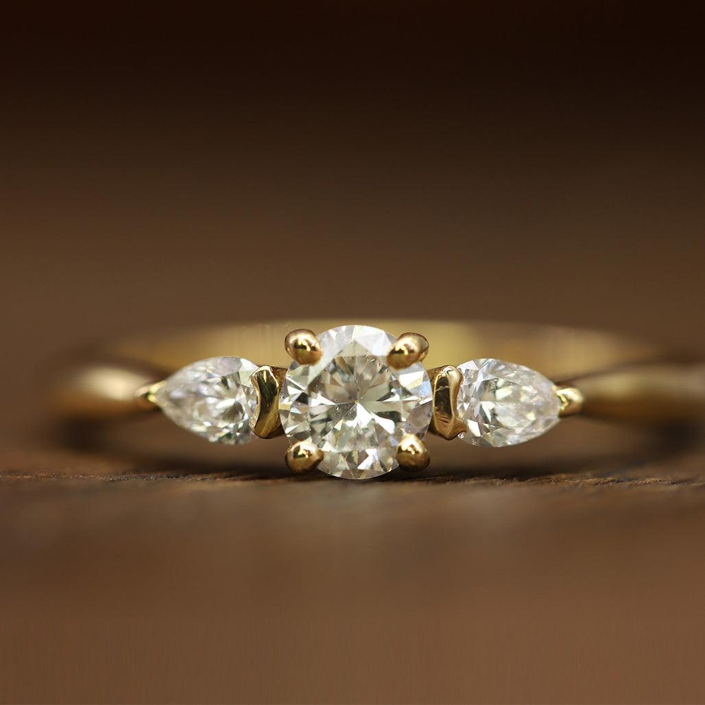 Sona Antique Diamond Trilogy Ring - Flora Bhattachary Fine Jewellery