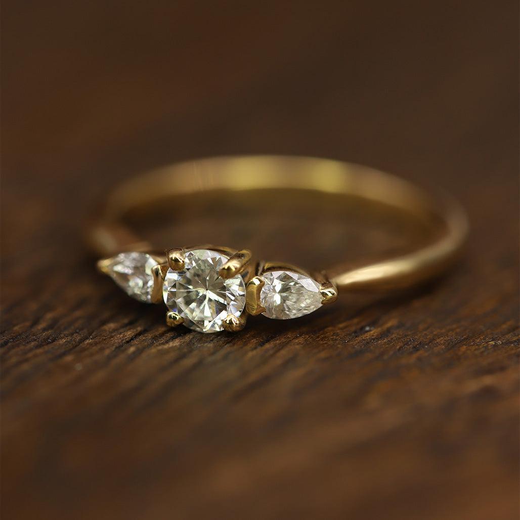 Antique Diamond Trilogy Ring - Flora Bhattachary Fine Jewellery