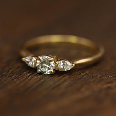 Antique Diamond Trilogy Ring - Flora Bhattachary Fine Jewellery