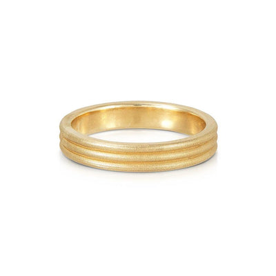 Taksati Wide Grooved Band - Flora Bhattachary Fine Jewellery