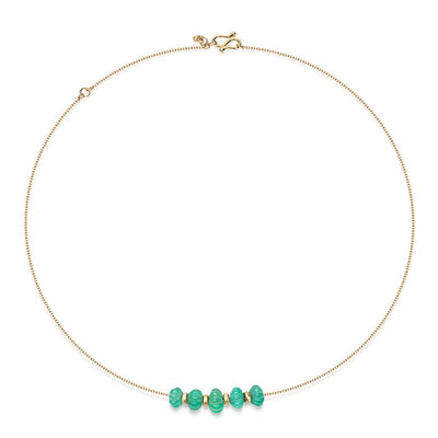 Carved Emerald Bead Necklace - Flora Bhattachary Fine Jewellery