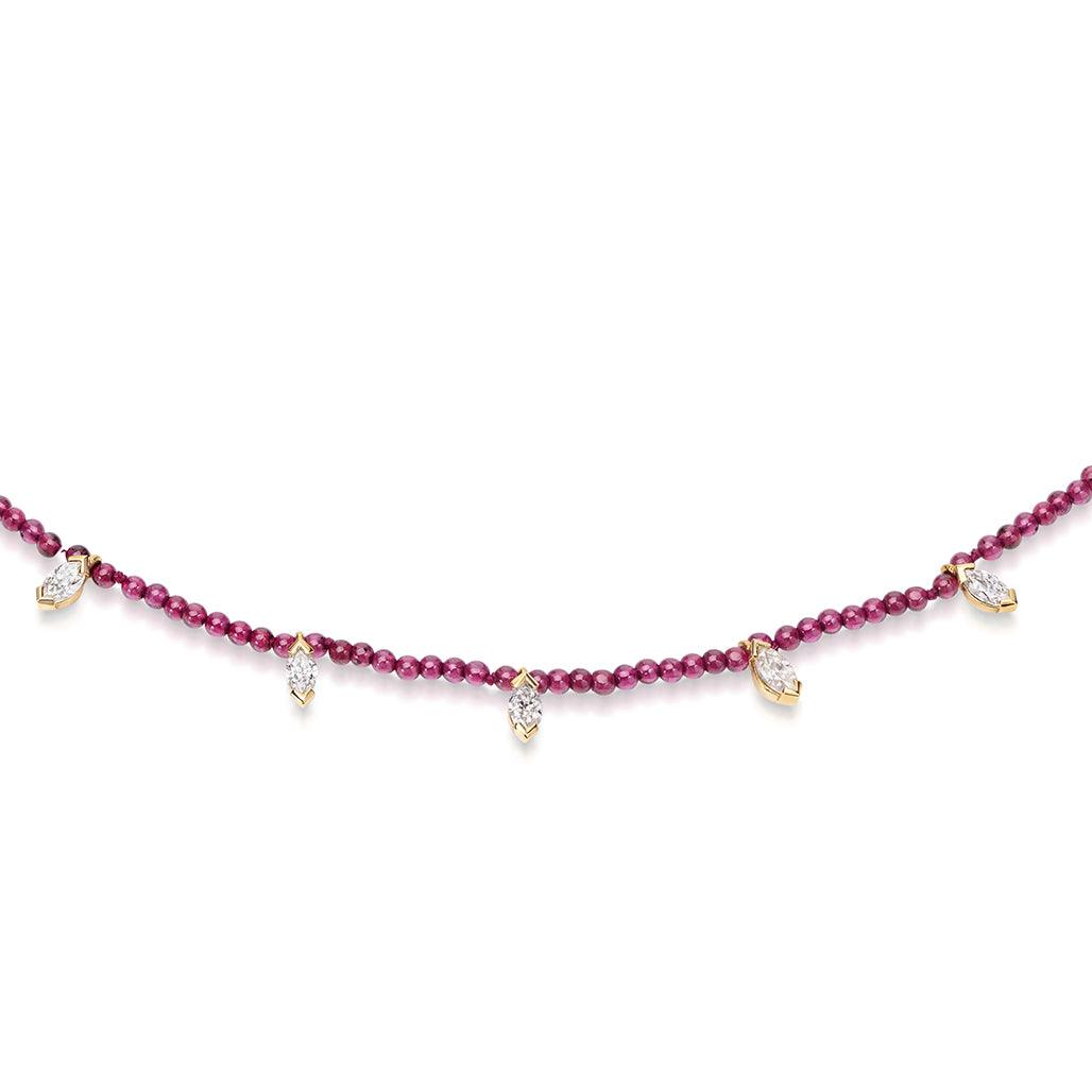Temple Garnet Diamond Necklace - Flora Bhattachary Fine Jewellery