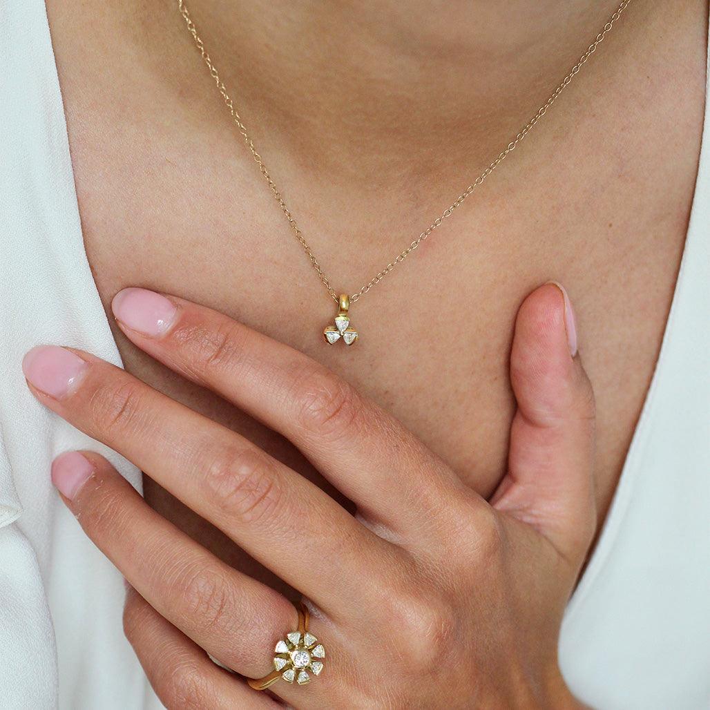 Trillion Diamond Pendant - Flora Bhattachary Fine Jewellery